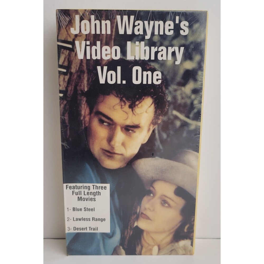 John Wayne’s Video Library Vol. One Blue Steel/Lawless Range/Desert Trail Vhs